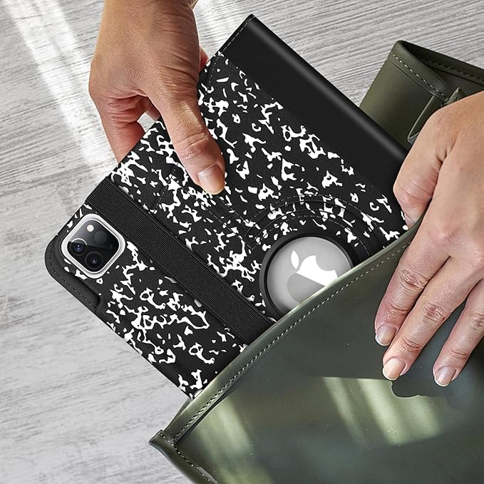 Fintie Rotating Case for iPad Pro 11-inch (4th / 3rd Generation) 2022/2021-360 Degree Swiveling Stand Cover w/Pencil Holder, Auto Sleep/Wake, Also Fit iPad Pro 11" 2nd/1st Gen, Composition Book