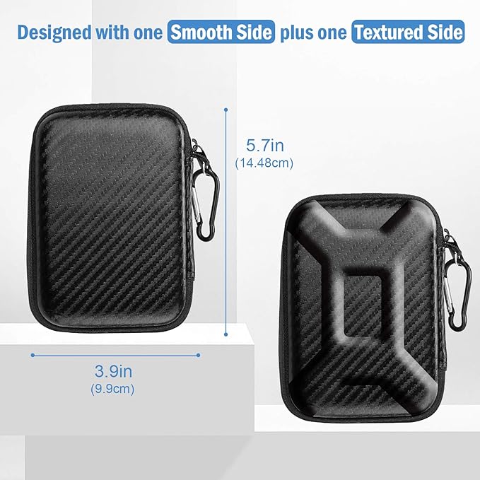ProCase Hard Drive Case for Canvio Basics Western Digital WD Elements My Passport Seagate Portable Backup Plus Slim 1TB 2TB 3TB 4TB USB 3.0, 2.5”, Samsung T9 Portable External Hard Drive Case -Twill