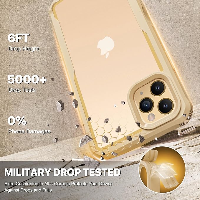 CENHUFO Privacy for iPhone 11 Pro Case, Full Body Phone Case with Built-in 9H Tempered Glass Privacy Screen Protector and Camera Lens Protector, Anti Peep Spy Shockproof Bumper Clear Cover - Beige