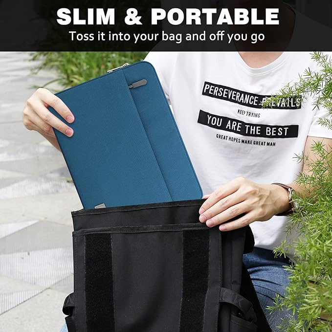 MoKo 9-11 Inch Tablet Sleeve Bag Carrying Case Fits New 11 inch iPad Air M3, iPad A16 2025, iPad Pro 11 M4/Air M2, iPad Air 5/4/3th, iPad 10/9/8/7th, Peacock Blue