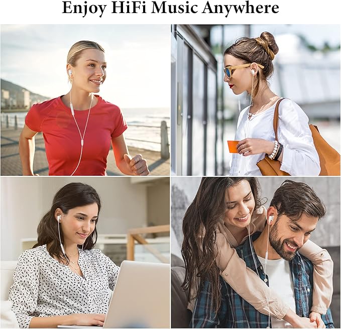 USB C Headphones for iPad Pro/iPhone 17 16 15 Pro Max Air HiFi Stereo USB-C Wired Earbuds Microphone Volume Control Type C Earphone for Samsung S26 S25 S24 S23 Ultra S22 S21 Note 20 Pixel 10 9 8 7 6 5