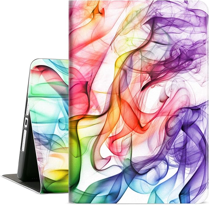 Case for iPad 9th Generation, Case for iPad 8th Generation, Case for iPad 7th Generation 10.2 Inch Kid Boy Girl Women Men Multi-Angle View Case Adjustable Stand Auto Wake/Sleep, Colored Smoke
