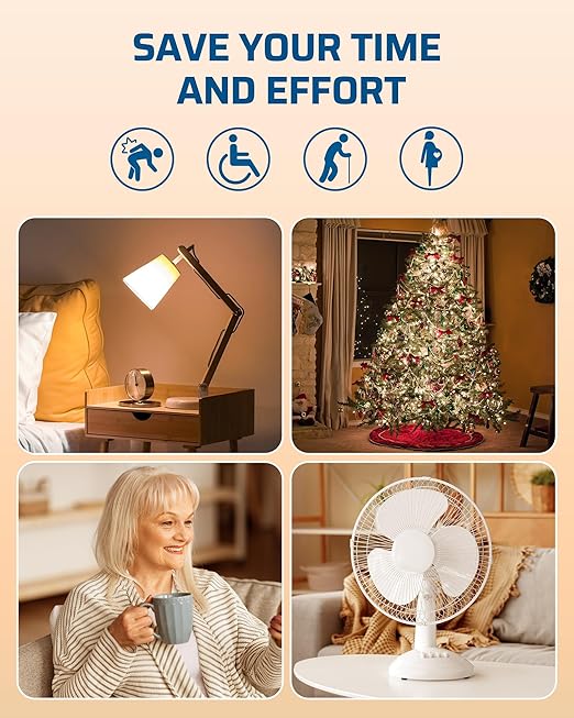 DEWENWILS Wireless Outlet, Programmable and Expandable Electrical Outlet Switch, Wireless Remote Light Switch, 100FT Range, 1 Remote and 3 Outlets
