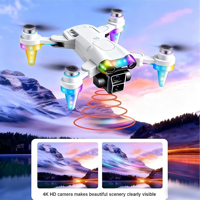 Toys for Ages 8–13, Drone with Camera for Kids with Fancy LED Lights, 2.4GHz Remote Control, One Battery, Indoor & Outdoor Toy Gift
