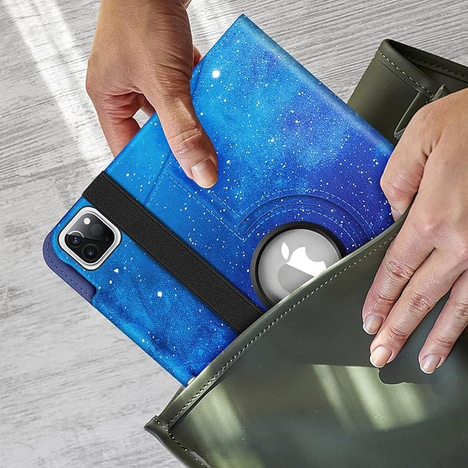 Fintie Rotating Case for iPad Pro 11-inch (4th / 3rd Generation) 2022/2021-360 Degree Swiveling Stand Cover w/Pencil Holder, Auto Sleep/Wake, Also Fit iPad Pro 11" 2nd/1st Gen, Starry Sky