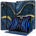 Zonefoker Case for New iPad Pro 12.9 inch 6th/5th/4th/3rd Generation 2022/2021/2020/2018, 12.9'' ipad Pro Leather Protective Cover 6/5/4/3 Gen with Pencil Holder, Auto Wake/Sleep, Marble Ocean Blue