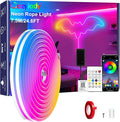 Cozylady RGB Neon LED Rope Lights, Waterproof Bluetooth APP Remote Control Music Sync Strip Lights, 24V Flexible DIY Silicone Light for Bedroom Home Indoor Outdoor Decor (7.5M/25Ft)