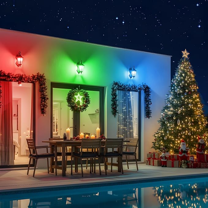 TJOY LED Red Light Bulb, Red Colored Light Bulbs Outdoor, A19 60 Watt Equivalent, 5W E26 Base Lightbulb for Christmas Porch Indoor Party Bedroom Decoration, Non-Dimmable, 4 Pack