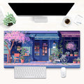Kawaii Anime Desk Mat, Large 31.5x15.7 Inch Gaming Mouse Pad, Pink Cherry Blossom Japanese Aesthetic Keyboard Pad, Warm & Cute Desktop Mat for PC Gamers