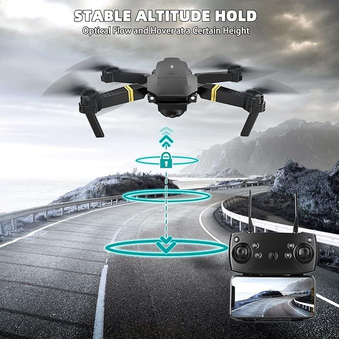 Drones with Camera for Adults 1080P Mini Drone with Camera Foldable Drones for Adults RC Quadcopter, Altitude Hold, One Key Take Off, 3D Flip, 3 Batteries