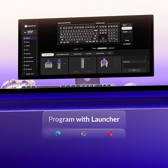Keychron Q6 HE Wired Hall Effect Keyboard, Rapid Trigger Magnetic Switch Keyboard Hot Swappable, 8000 Hz Polling Rate Full-Size Layout Aluminum, Custom RGB for Mac Windows Linux - White