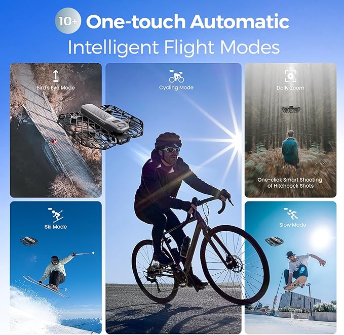 HOVERAir X1 PRO 4K Drone with Camera, Foldable Action Flying Camera with 42 KM/H Follow Speed, 15+ Fully Automatic Flight Modes, Fly Anywhere with OmniTerrain, SmoothCapture 2.0(Cycling Combo)