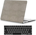 DTangLsm for Crocodile MacBook Pro 13 inch Case 2026-2016 M2 M1 A2338 A2289 A2251 A2159 A1989 A1706 A1708, Alligator Snakeskin PU Leather Hard Cover for MacBook Pro Case 13 inch+Keyboard Skin, Silver