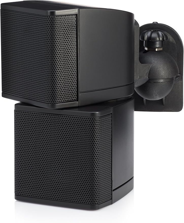 Pure Resonance Audio MC2.5B Mini Cube 2.5 inch Speaker Bundle with Installation Wire - Home Value Pack (4 Pack, Black) (with Brackets & Wire)