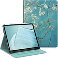 Fintie Folio Case for iPad Air 13-inch M4/M3/M2 (2026/2025/2024), Multi-Angle Viewing Protective Stand Cover with Pencil Holder & Pocket, Auto Sleep/Wake, Blossom