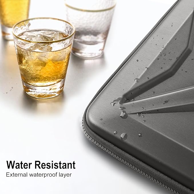 DOMISO 15.6-16 Inch Laptop Hard Case, Waterproof Shockproof Hard Shell Laptop Sleeve Protective Computer Bag for Macbook Pro/Lenovo IdeaPad/HP ENVY/Dell XPS,Dark Grey