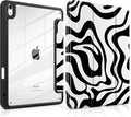 Case for iPad Air 13 inch 2026 M4 2025 M3 2024 M2 Release with Pencil Holder - Aesthetic Cute Preppy Design Trifold Cover with Soft TPU Bumper Clear Back Auto Sleep for Girls Women, Waves