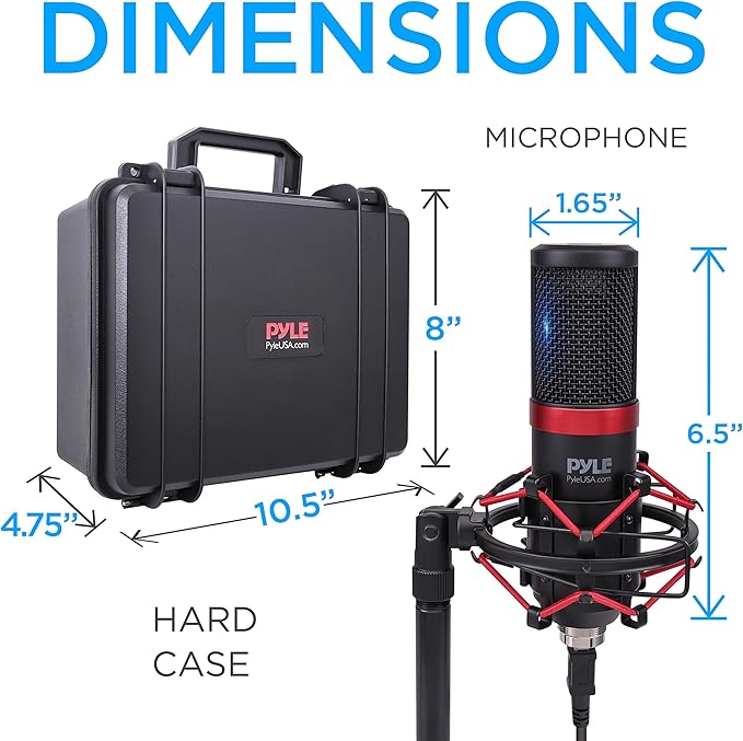 Pyle USB Microphone Podcast Recording Kit - Audio Cardioid Condenser Mic w/Shock Mount Stand & Pop Filter, for Gaming PS4, Streaming, Podcasting, Studio, YouTube, Works w/Windows PC Mac PDMIKT200