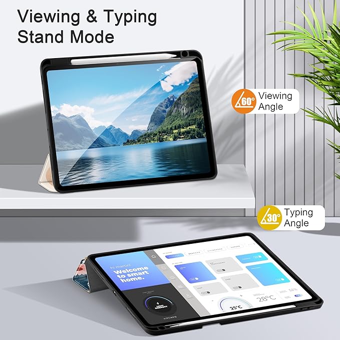 DONGKE Case for iPad Pro 11 inch (M5 2025 / M4 2024, 6th & 5th Generation) – [Built-in Pencil Holder] Ultra Slim PU Leather Trifold Stand Cover with Soft TPU Back, Auto Wake/Sleep, Daisie