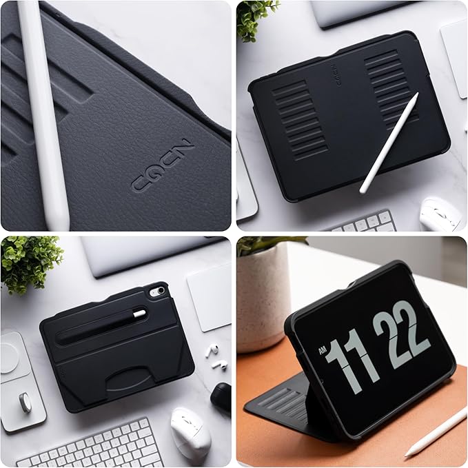 ZUGU CASE for iPad Air 11 M4 2026/M3 2025/M2 2024 iPad Air 4 & 5 10.9 Inch (2020/2022) - Protective, Ultra Thin, Magnetic Stand, Sleep/Wake Cover with Apple Pencil Charging & Storage - Black