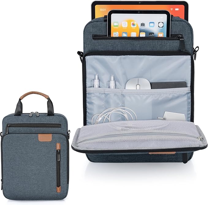 12.9 Inch Tablet Sleeve Bag, Padded Carrying Case for 13" iPad Air M4 M3 M2 2026-2024, iPad Pro M5 M4 M2 M1, Samsung Galaxy Tab S9 FE+/S9+/S8+/S7 FE/S7+ 12.4" 2022/2023, Surface Laptop Go 12.4"