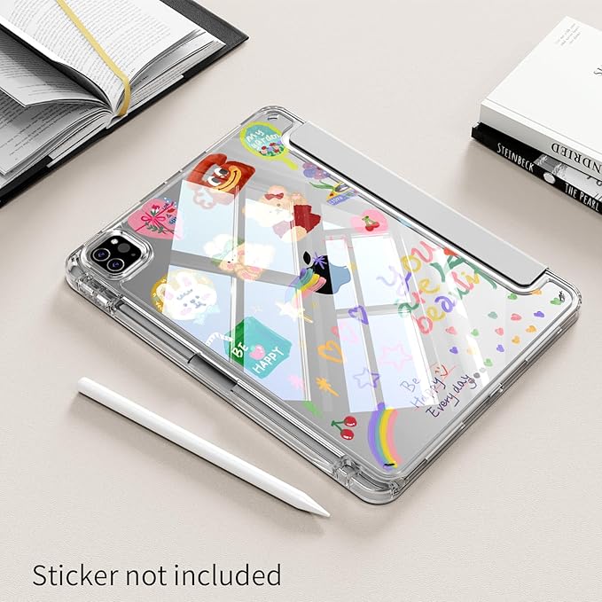 Case for iPad Pro 11 Inch 4th 2022, Pro 3rd/ 2nd Generation 2021/2020 with Pencil Holder, Shockproof Slim Cover with Clear Hard PC Back Shell for iPad Pro 2022/2021/2020, Auto Sleep/Wake, Gray
