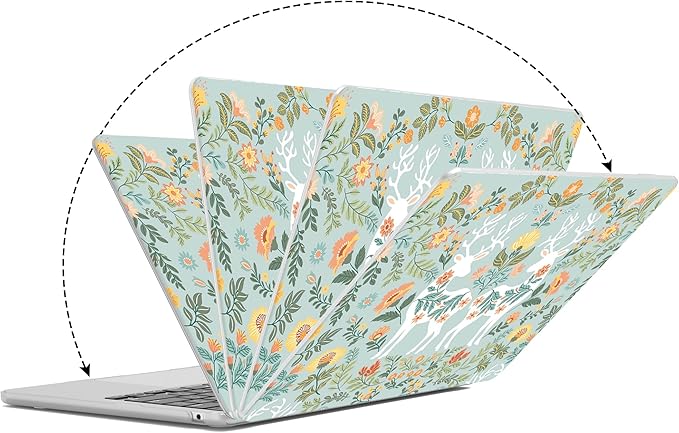 G JGOO Compatible with MacBook Air 13 inch Case 2026 2025-2022 M5 A3449 M4 A3240 M3 A3113 M2 A2681, Plastic Hard Shell for MacBook Air 13.6 inch Case + Keyboard Cover + Screen Protector, Deer
