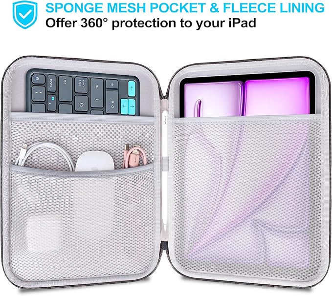 Lacdo Tablet Sleeve Case for 13 inch New iPad Air M4 M3 M2 2026-2024, 13 inch iPad Pro M5 M4 2025-2024, 12.9 inch iPad Pro, iPad Sleeve 13 inch Hard Shell Protective Tablet Carrying Case, Dark Gray