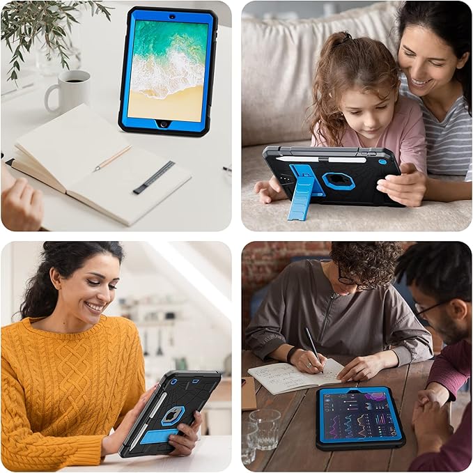 SIBEITU iPad 5th Generation Case for Kids | iPad 6th Generation Cases with Stand | iPad 9.7 Case W/Pencil Holder 2018/2017 | Slim Shockproof Protective Case for iPad 9.7 inch 5th/6th Gen