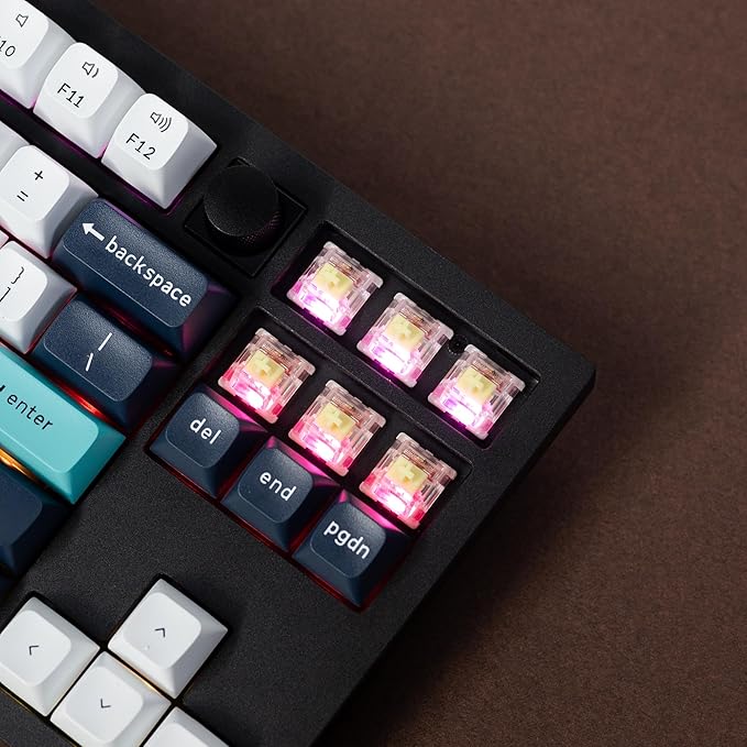 Keychron Q3 Max Wireless Custom Mechanical Keyboard, Full Aluminum 2.4 GHz Bluetooth QMK TKL Layout RGB with Hot-swappable Gateron Banana Switch Compatible with Mac Windows Linux