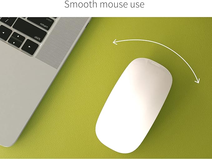 RENMTURE Dual-Sided Mouse Pad, Natural Cork & PU Leather Large Desk Pad for Office and Home Work, Desk Protector Non-Slip, Waterproof, Easy Clean (Olive Green, 32"x16")