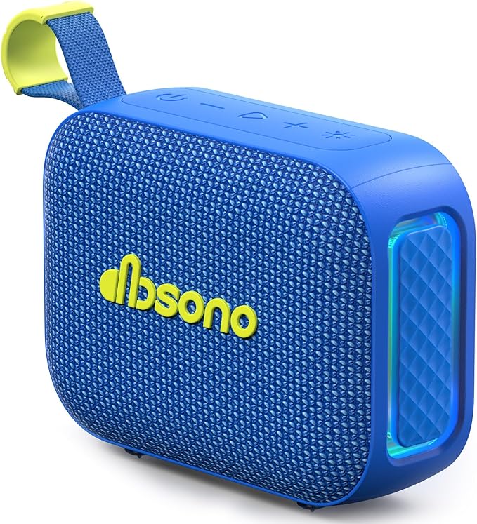 Portable Bluetooth Speaker Waterproof Gift: IPX5 HD Sound Up to 24H Playtime, TWS Pairing, Wireless Speakers with Lights, Mom Gifts, Outdoor|Travel| Camping|Pool|Beach Essentials Accessories-Blue
