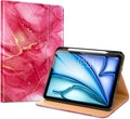 VIKESI Case for iPad Air 13 inch (M4) 2026 / (M3) 2025 / (M2) 2024,Premium Leather Folio,Apple Pencil Holder,Auto Sleep/Wake,Stand Cover - Red Marble