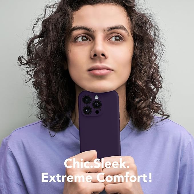 Magnetic for iPhone 15 Pro Case, Compatible with MagSafe, [Full Camera Protection][Screen Protector] Silicone Shockproof Protective Phone Case for iPhone 15 Pro 6.1", Deep Purple