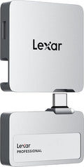 Lexar 2TB Professional Go Portable SSD w/Hub, Supports Apple 4K 60fps ProRes, Up to 1050MB/s, USB 3.2, Rugged, IP65, Ultracompact, Compatible w/iPhone 15/16 (Not 17), External SSD (LSL400S002T-RNSNU)