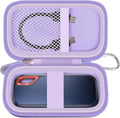 GWCASE Hard Case for SanDisk Extreme Portable SSD 1TB 2TB 4TB 8TB 500GB, External for Solid State Drive Travel Carrying Holder with Mesh Pocket for USB Cables & SD Cards(Bag Only)-Purple
