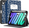 Supveco Case for iPad mini 7 (A17 Pro) 2024/iPad Mini 6 2021 8.3 Inch with Pencil Holder-[Auto Wake/Sleep],Slim Protective Case with Soft TPU Back Cover for iPad mini 7th/6th Generation(Navy)
