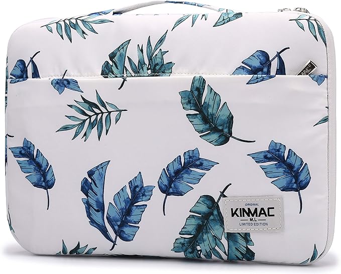 Kinmac 360 Degree Protective Laptop Sleeve Case Bag with Handle for MacBook Air 15 inch and 15 inch-15.6 inch HP Lenovo Dell ASUS Acer Notebook Computer (Banana Leaf)