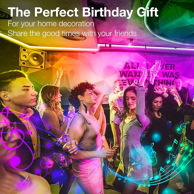DAYBETTER Led Strip Lights 200 ft(2 Rolls of 100 ft) Smart Strips with App Control Remote, Led Lights for Bedroom, Music Sync Color Changing for Room Home Decor Party Festival