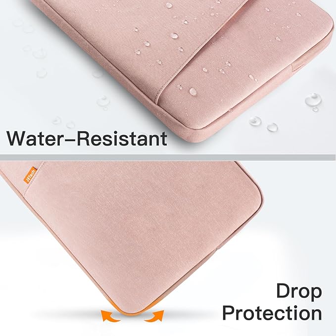 JETech Laptop Sleeve for MacBook Neo (A18 Pro), 14-InchMacBook Air/Pro, MacBook Pro M1-M5 2021-2026, Waterproof Bag Case with Pocket, Compatible with 14 Inch Notebook (Rose Gold)