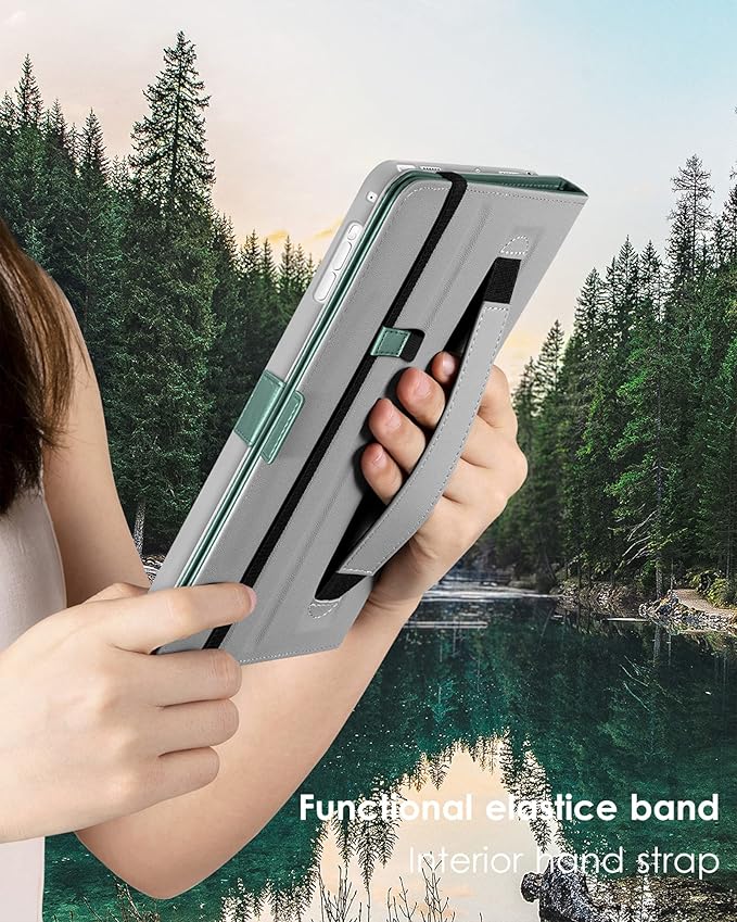 DTTO for iPad 9.7 Inch 5th/6th Generation 2018/2017 Case with Apple Pencil Holder, Premium Leather Folio Stand Cover Case for Apple iPad 9.7 inch, Also Fit iPad Pro 9.7/Air 2/Air - Midnight Green