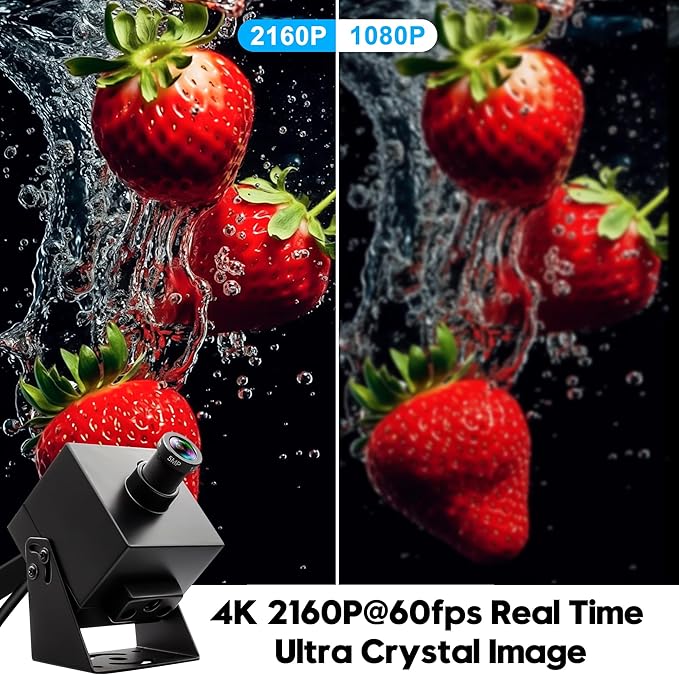 4K HDMI USB3.0 Camera Simultaneous Output 60fps H.264 Webcam with 25° Narrow Angle Lens, 2X Digital Zoom Plug and Play for Video Conference Industrial TV