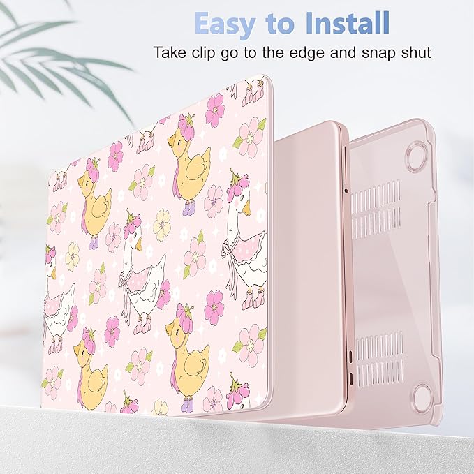 Tuiklol for 2026 MacBook Neo 13 Inch A18 Pro Chip Case, (Model A3404) Anti-Scratch Anti-Drop Slim Hard PC Shell Case with Shockproof Protective MacBook Neo Laptop Cover, Goose Flowers