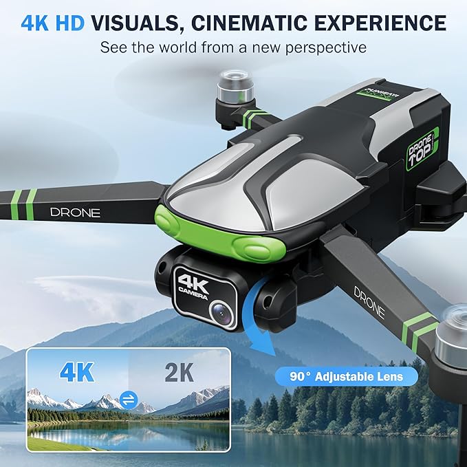 GPS Drones with Camera for Adults 4K, 100-Min Flight Time, 5.7" FPV Screen, Long Range Video Transmission, RC Quadcopter, GPS Follow, Auto Return, Beginner Mode, Foldable RC Drones with 2 Batteries