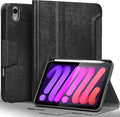Gexmil Premium Leather Case for iPad mini 7 (A17 Pro) 2024 / iPad mini 6 Generation 2021 8.3 Inch,Pencil Holder, Magnetic Closure,Shockproof Cowhide Cover,Adjustable Stand,Palm-Print Black