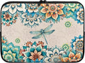 Boho Flower Dragonfly Laptop Protective Sleeve for Women Men Computer Sleeve 12 Inch Laptop Case Bag Lightweight Computer Carrying Case Suitable GITS for Teens Tablet Bags