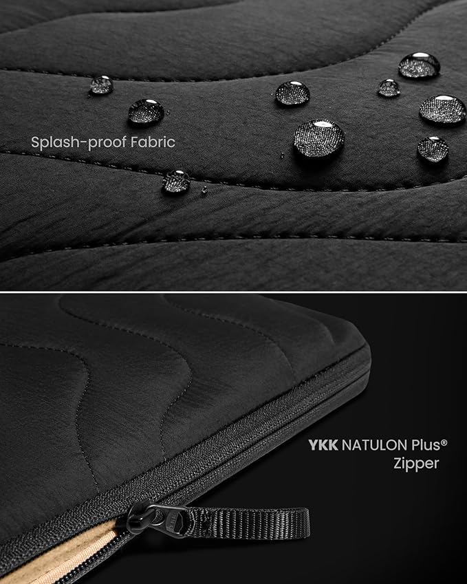 tomtoc 360 Protective Puffy Laptop Sleeve for 15-inch MacBook Air M5/A3448 (2026), M4/A3241 2025, M3/A3114, M2/A2941, 15" Surface Laptop 7th(Copilot+ PC)/6/5/4/3, Quilted Puffer Soft Computer Case Bag