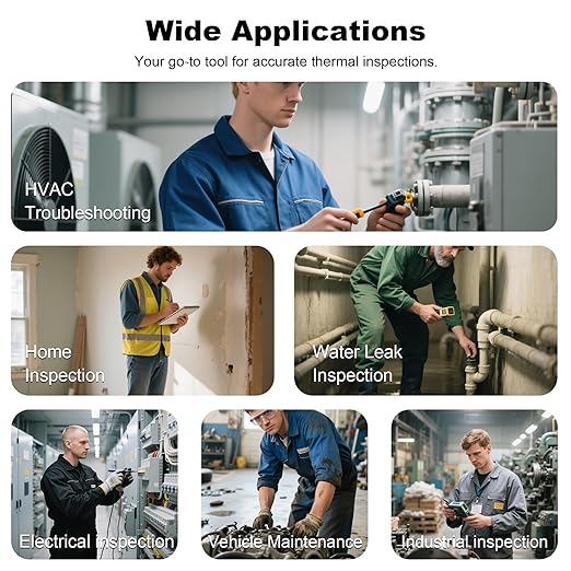 Thermal Imaging Camera Super Resolution 240 x 240, 15-Hour Battery Life, 128 x 128 IR Resolution, 25Hz Infrared Camera, High/Low Temp Alerts, Auto Shutdown, -4°F to 1022°F, Thermal App Image Transfer