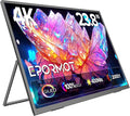 Portable Monitor 4K 23.8", 3840x2160 UHD 24" QLED Large Monitor, 400 Nits | 100% DCI-P3 | USB-C & HDMI | VESA & Stand | Second Screen for Computer, Mini PC, Game Consoles