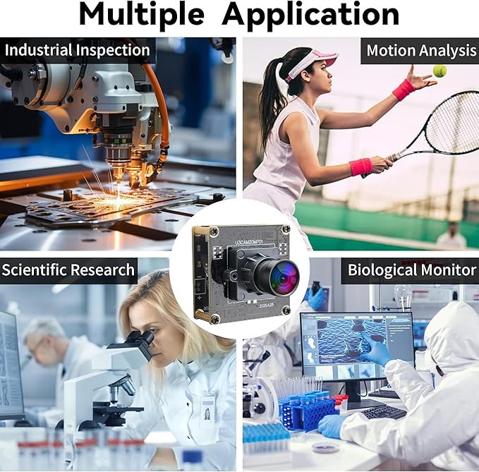 20MP USB Camera 4K 30fps USB3.0 Type-C Webcam,3840P High Resolution Camera with 95° Wide Angle No Distortion Lens, Plug & Play for Windows Linux Mac PC Jetson Nano Industrial Machine Vision